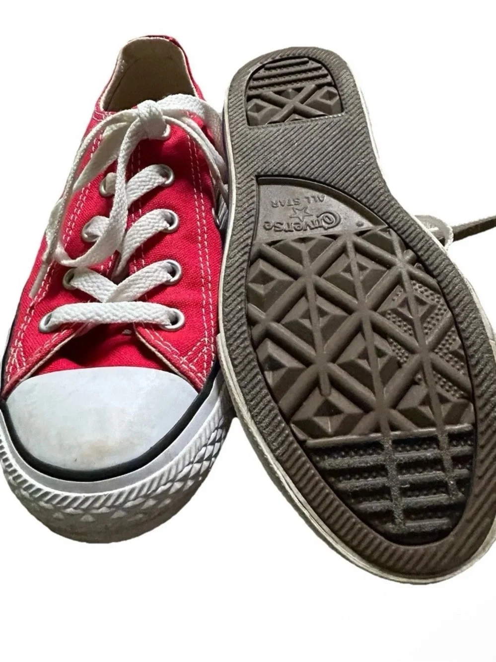 Kids Converse Red Low Top Sneakers Chuck Taylor Size 1